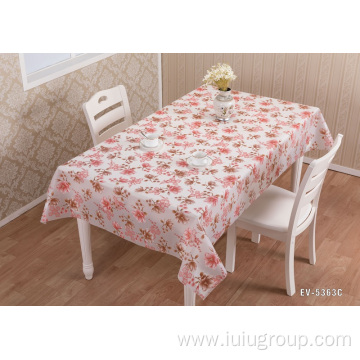 Restaurant Floral Embroidered PEVA Tablecloth